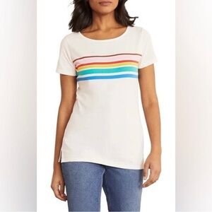 Boden Rainbow Striped Short Sleeve T-Shirt Size 20/22